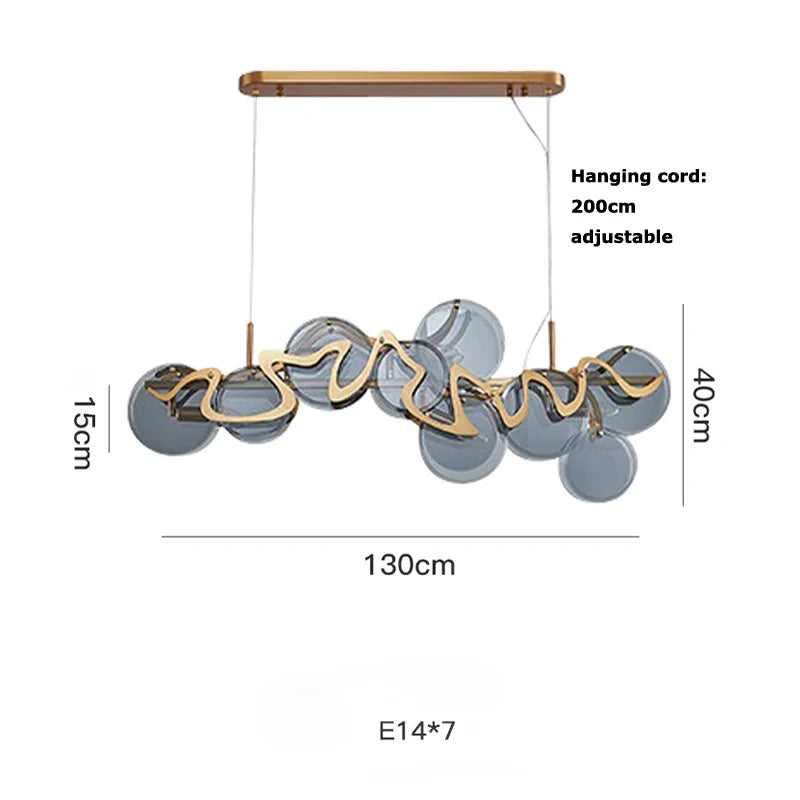 Afralia™ Gold Glass LED Chandelier Lighting for Modern Nordic Living Room Decor