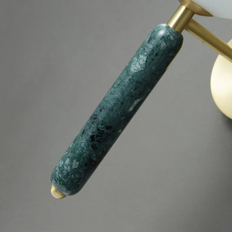 Afralia™ Italian Green Marble Glass Ball Wall Lamp for Hotel Restaurant Decor