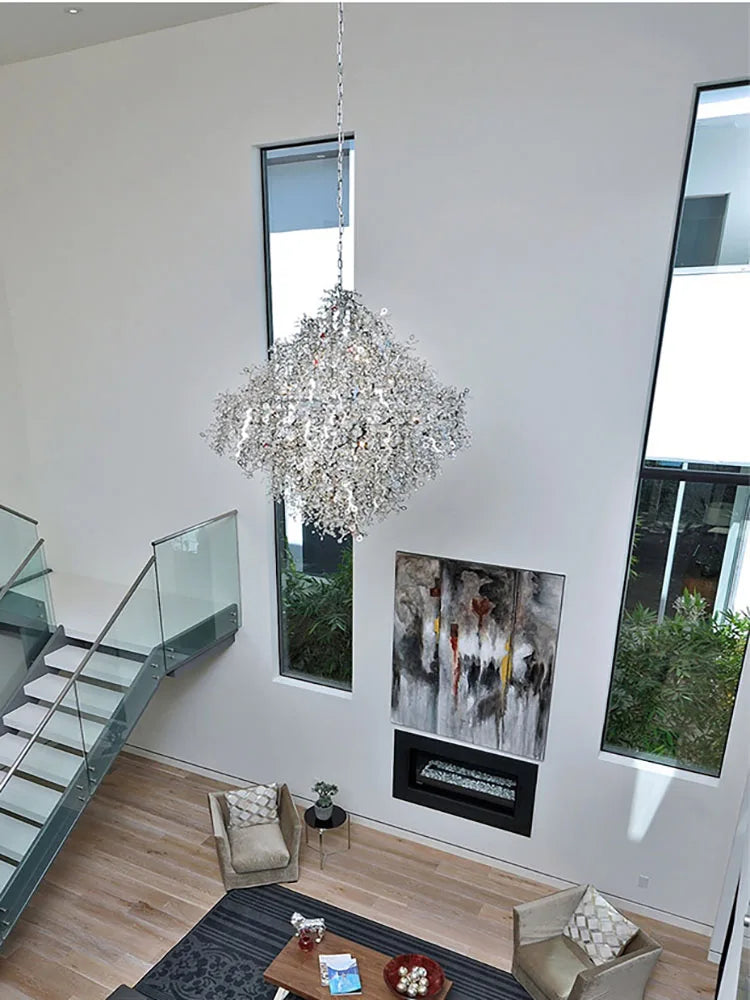 Afralia™ Nordic Chrome Crystal Pendant Lamp for Elegant Home Décor