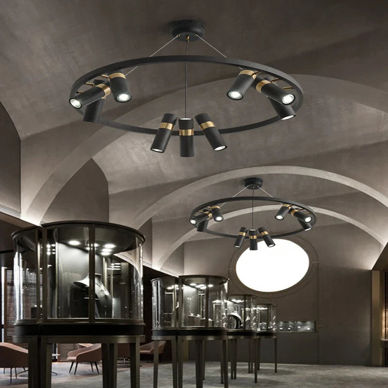 Afralia™ Modern Black Metal Pendant Lights with Rotatable Design for Living Room, Dining, Kitchen, Bar