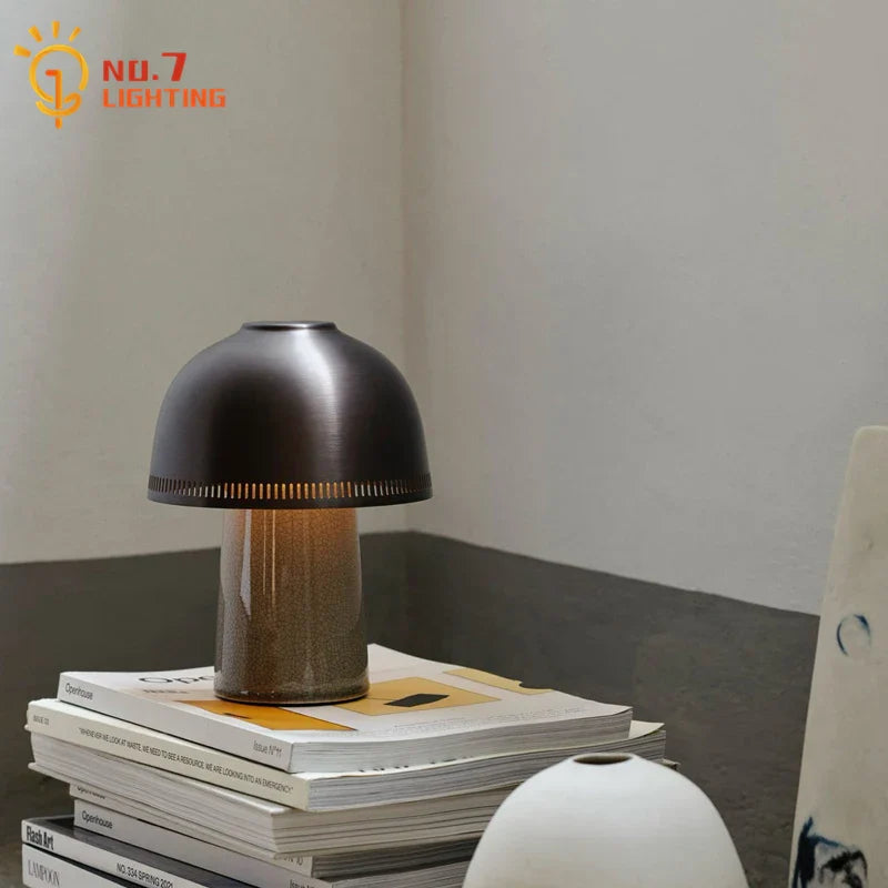 Afralia™ Ceramics Desk Lamp with Touch Dimming for Living Room, Bedroom, Study