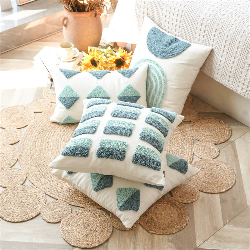 Afralia™ Geometric Tufted Diamond Pillow Cover 45x45cm/30x50cm Square for Living Room