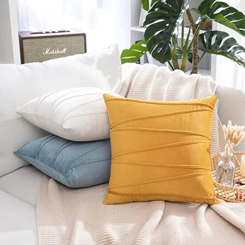 Afralia™ Knit Short Wool Velvet Plush Pillowcase for Sofa Couch Bedroom