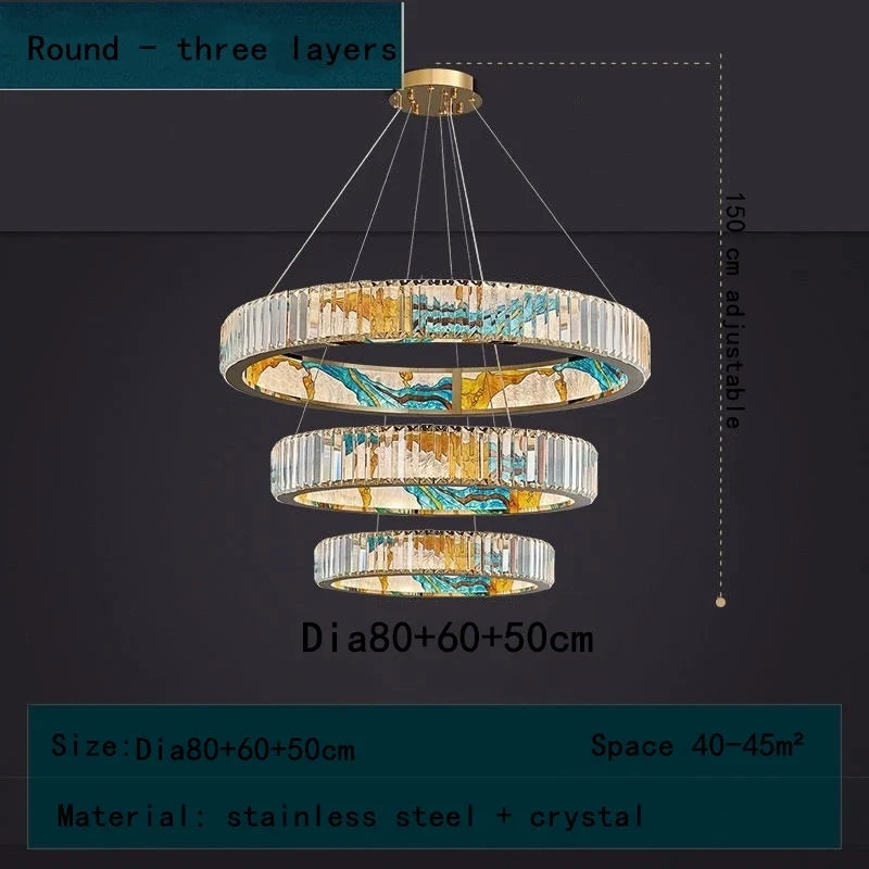 Afralia™ Crystal Chandelier Pendant Lamp, Exquisite Oriental Style Lighting for Home