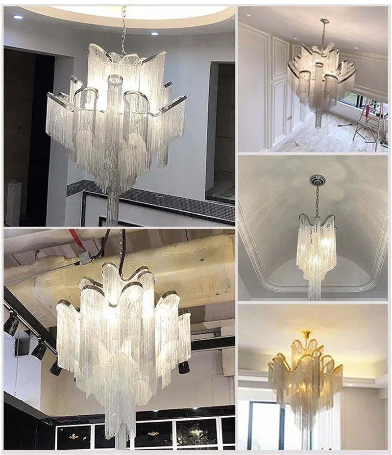Afralia™ Modern Luxury Tassel Chandelier for Home Decor Lighting