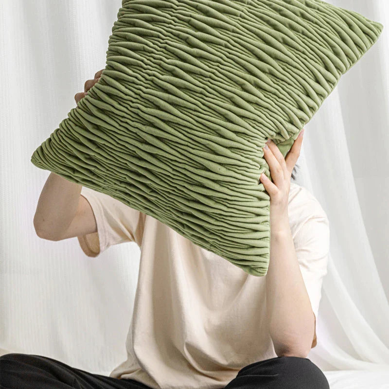 Afralia™ Luxury Pleated Texture Pillow Cover for Modern Home Dector Living Room