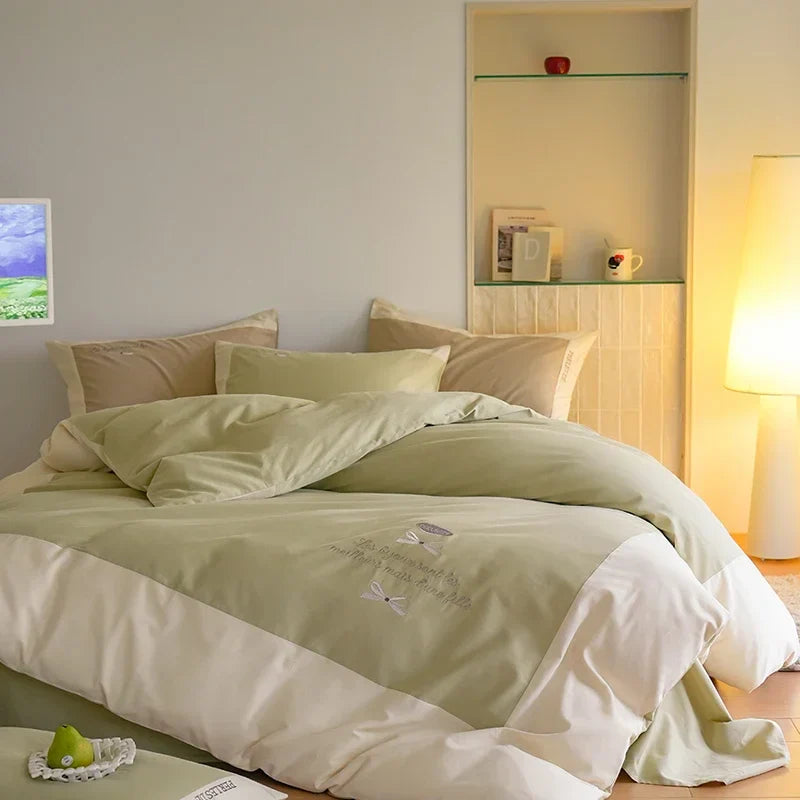 Afralia™ Brushed Volcanic Fleece Bedding Set: Luxe 100% Cotton Duvet Cover & Pillowcases