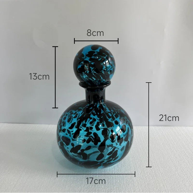 Afralia™ Leopard Texture Glass Vase: Modern Floral Vase for Chic Room Decor