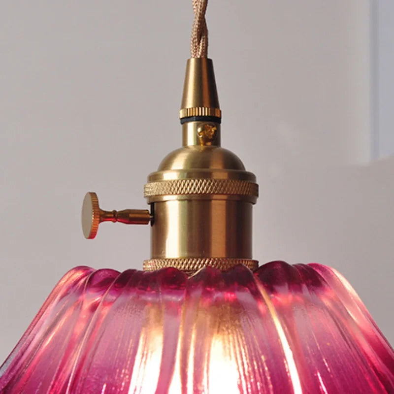 Afralia™ Purple Flower Glass LED Pendant Lamp - Modern Hanging Light