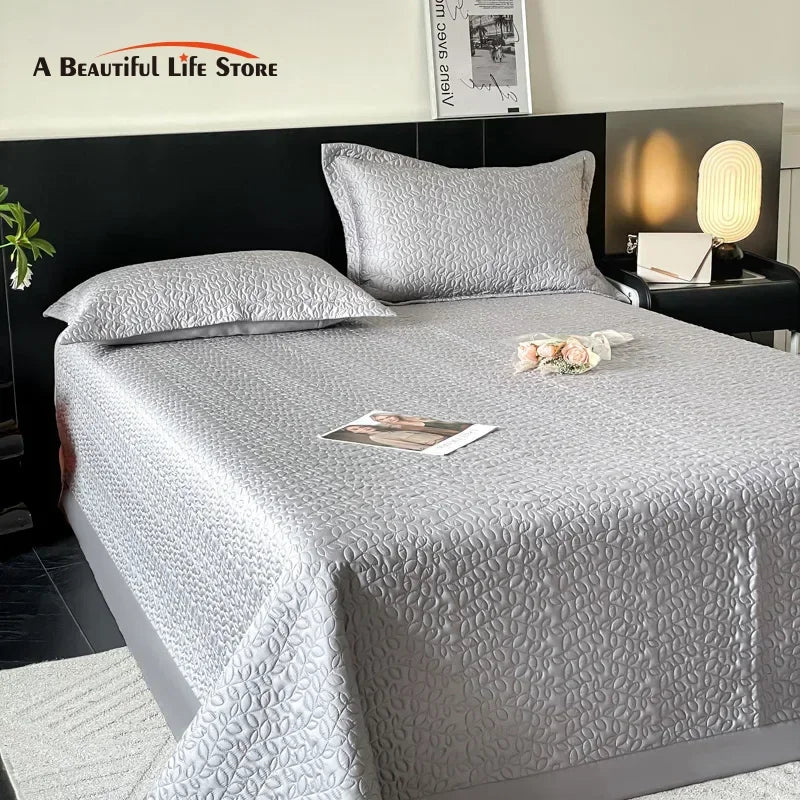 Afralia™ Soft Lyocell Eucalyptus Fiber Bedspread Quilted Coverlet - Summer Cool Mat