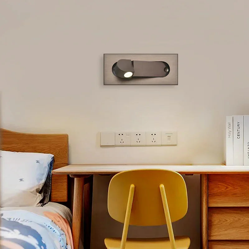 Afralia™ LED Wall Lamp: Adjustable Angle, Bedroom Reading Light, Recessed Design