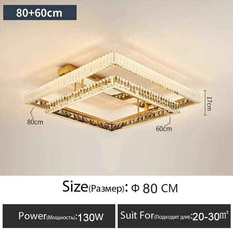 Afralia™ Luxury LED Crystal Ceiling Chandelier for Modern Living Room Lighting
