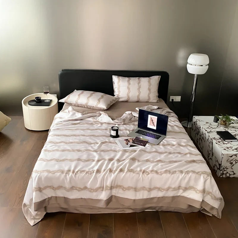 Afralia™ Floral Print Summer Quilt Bedding Set with Sheet & Pillowcases