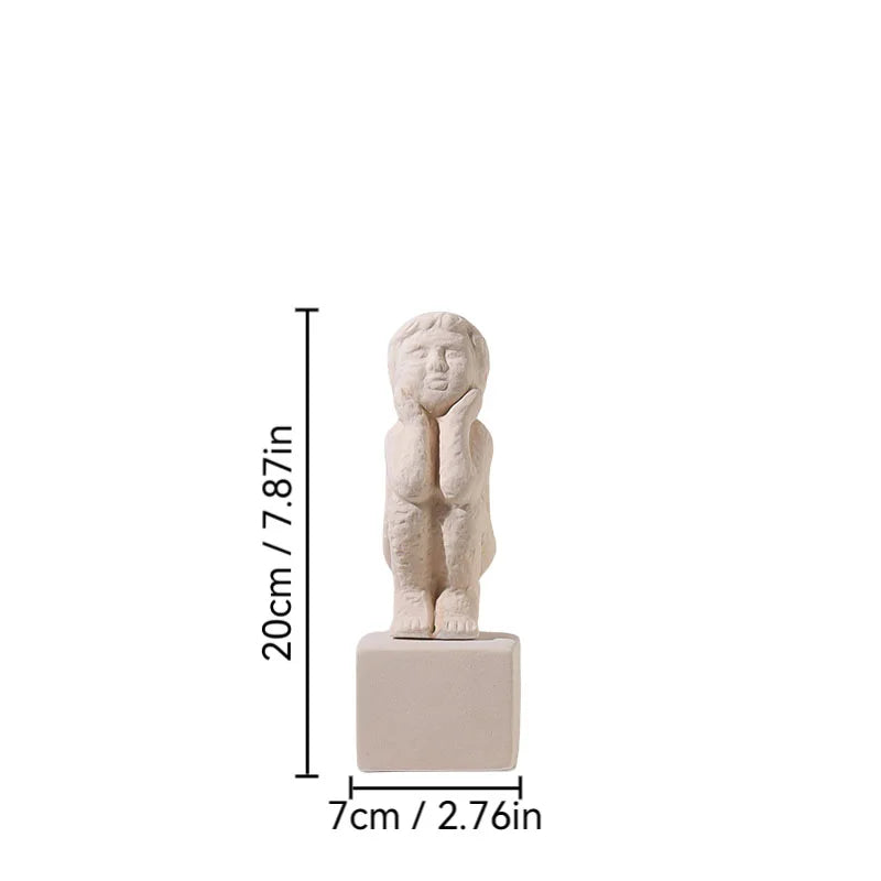 Afralia™ Abstract Family Character Ceramic Sculpture Desk Decoration