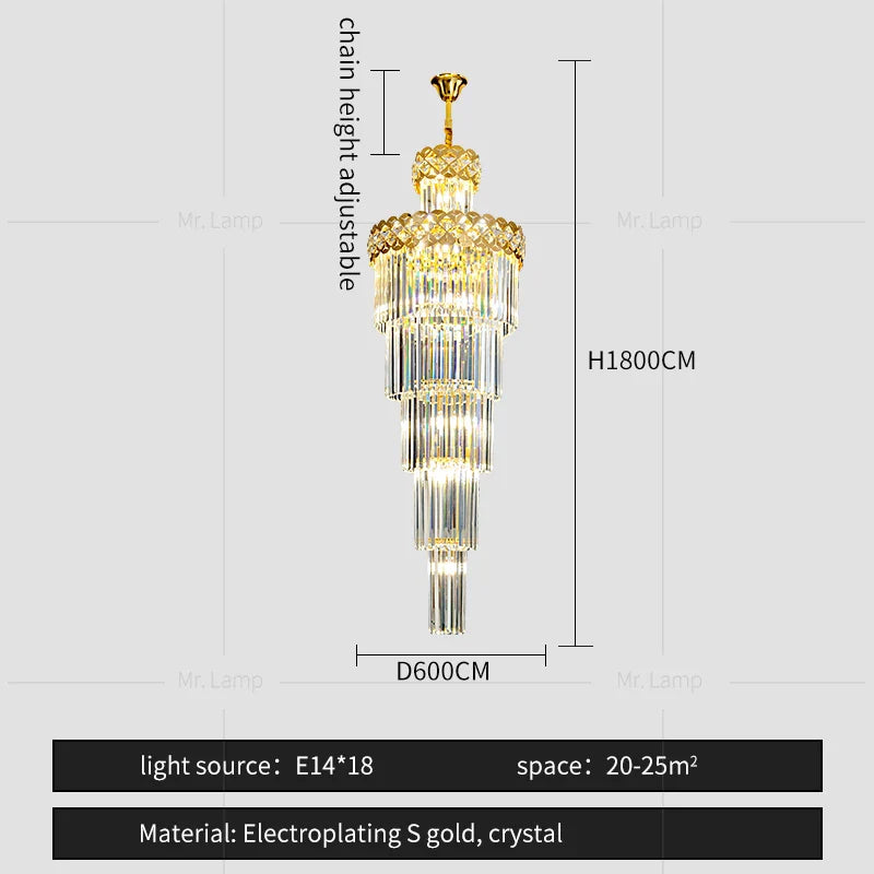 Afralia™ Light Luxury Crystal Chandelier for Elegant Living Spaces