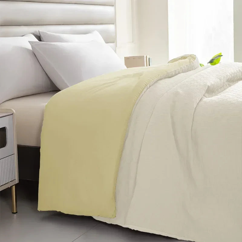 Afralia™ Waffle Grid Queen Duvet Two-sided Design Soft Breathable Comforter Blanket