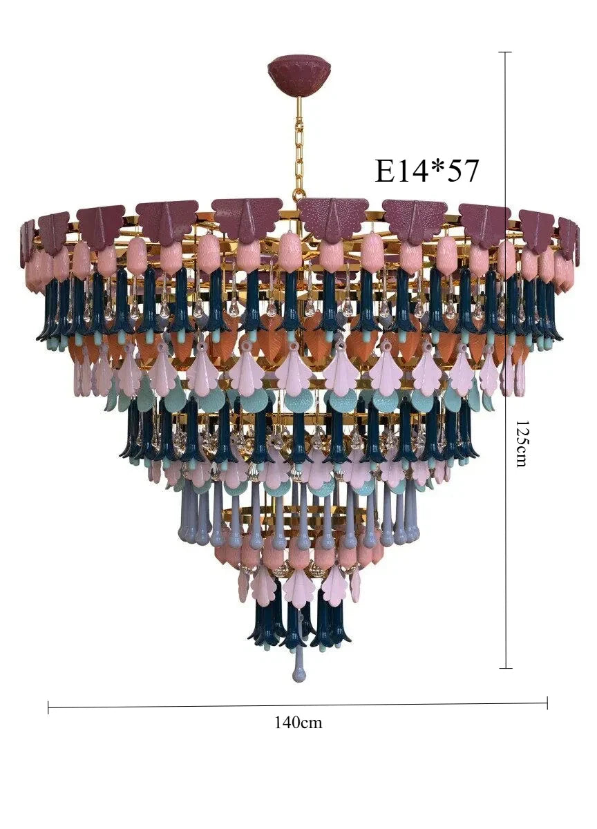 Afralia™ Ceramic Color Chandelier: Creative Art for Living, Dining, Bedroom & Study Rooms
