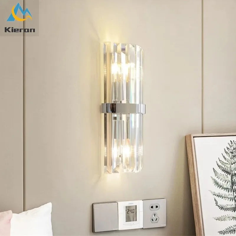 Afralia™ Crystal LED Wall Lights: Modern 40CM Bedroom Living Room Lamp