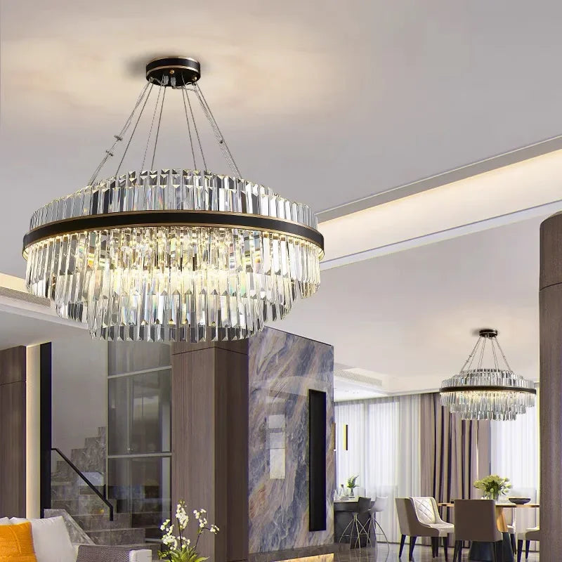 Afralia™ Modern Crystal Pendant Lights LED Chandelier for Home Decor