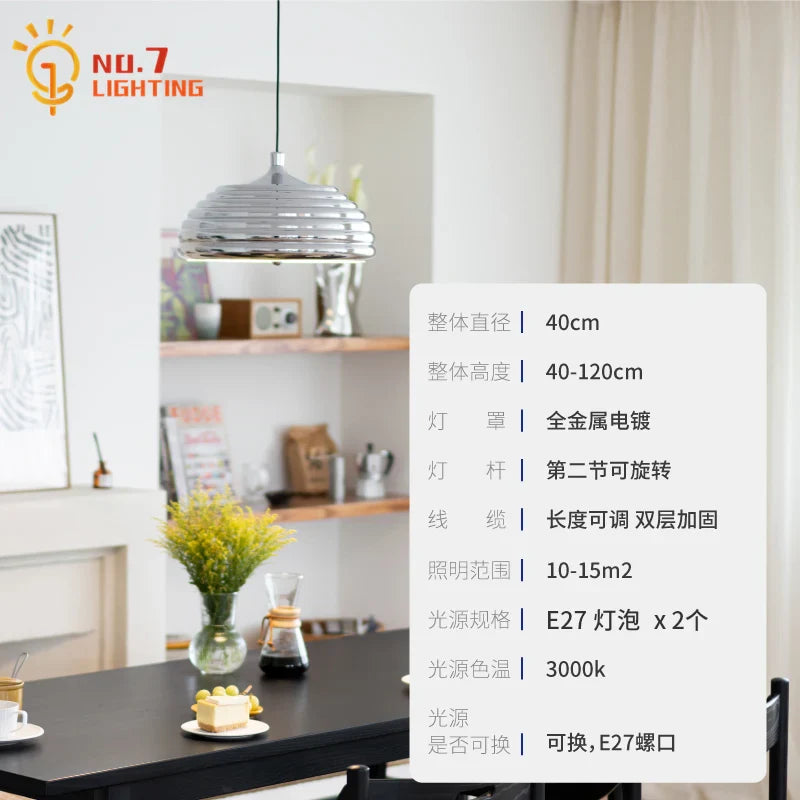 Afralia™ Chrome Swing Arm Pendant Light LED E27 Industrial Hanging Lamp