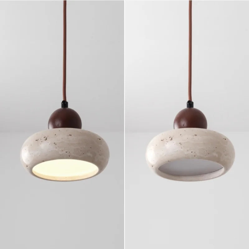 Afralia™ Yellow Travertine LED Pendant Lamp Nordic Modern Hanging Light Fixtures