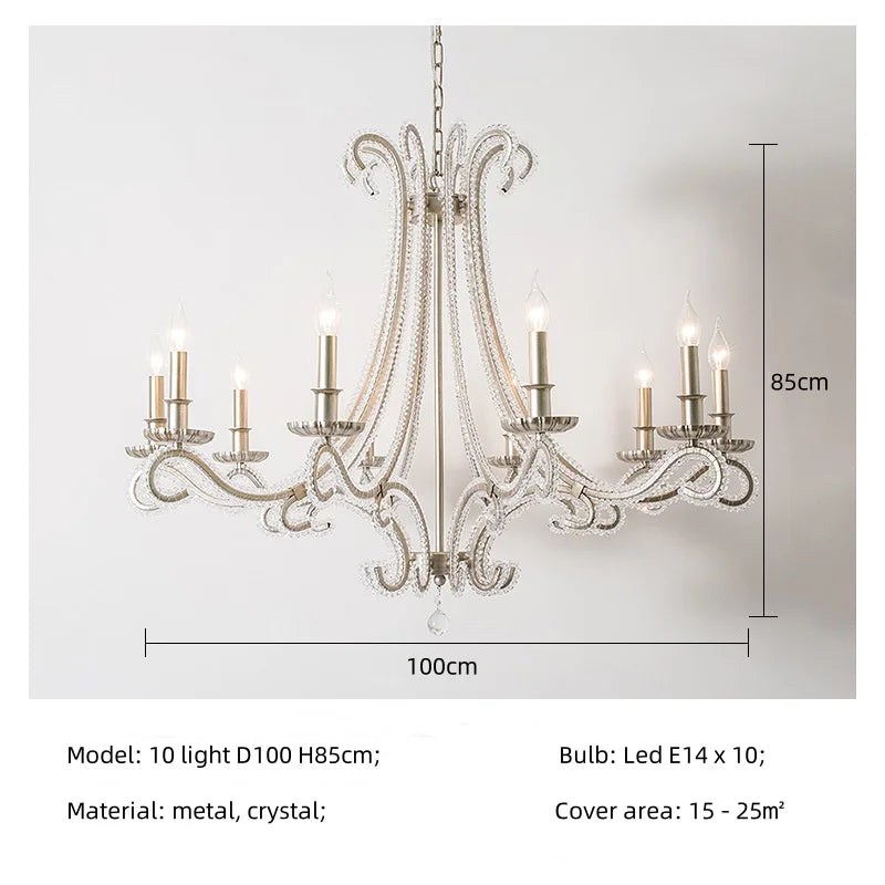Afralia™ Crystal LED Chandelier: French Living Room Retro E14 Pendant Light for Home Decor