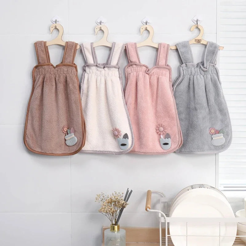 Afralia™ Princess Dress Style Hand Towel: Soft Microfiber Coral Fleece, Absorbent & Quick-Dry