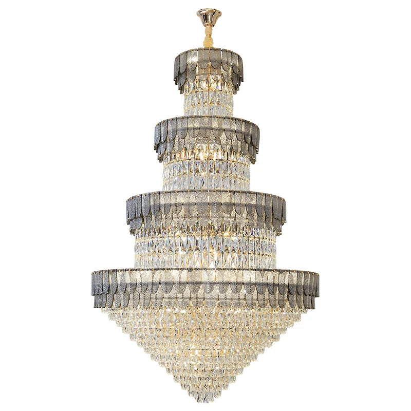 Afralia™ European Duplex Villa Crystal Chandelier Loft LED Light
