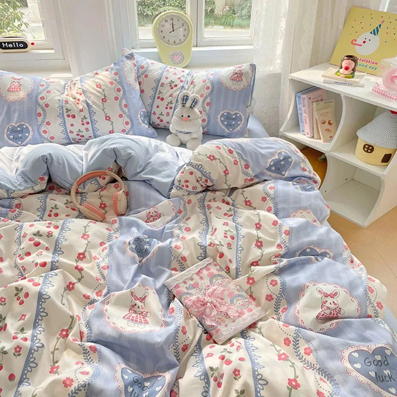 Afralia™ Floral Printed Cotton Quilt Cover Sets - Soft & Breathable Bedclothes