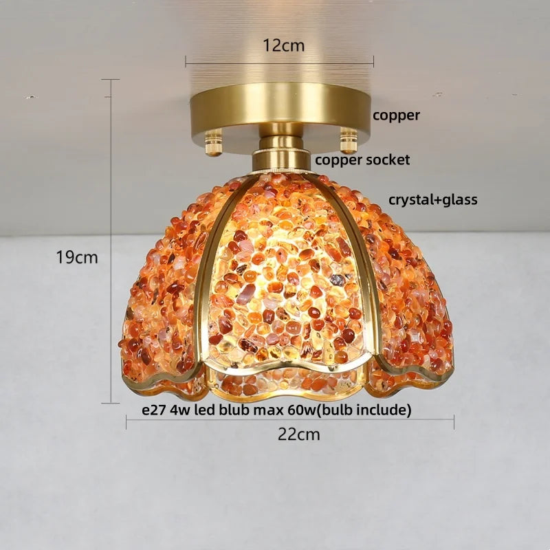 Afralia™ Glass Crystal Ceiling Light Fixture Modern Nordic Design