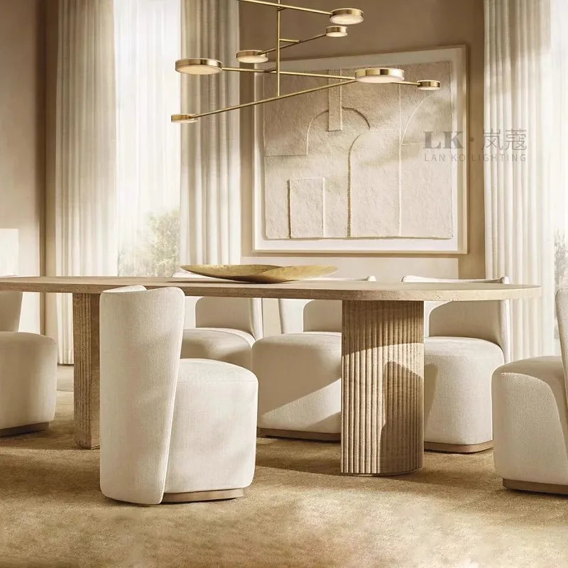 Afralia™ Copper Marble LED Chandelier for Dining Room & Kitchen