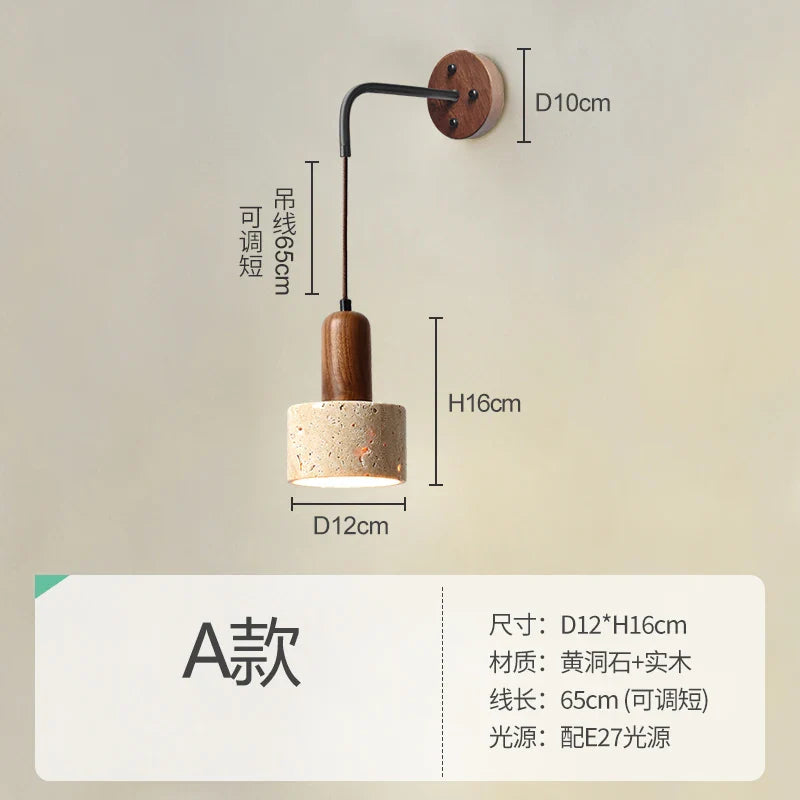 Afralia™ Yellow Cave Wall Lamp with Pull Switch for Bedroom and Living Room