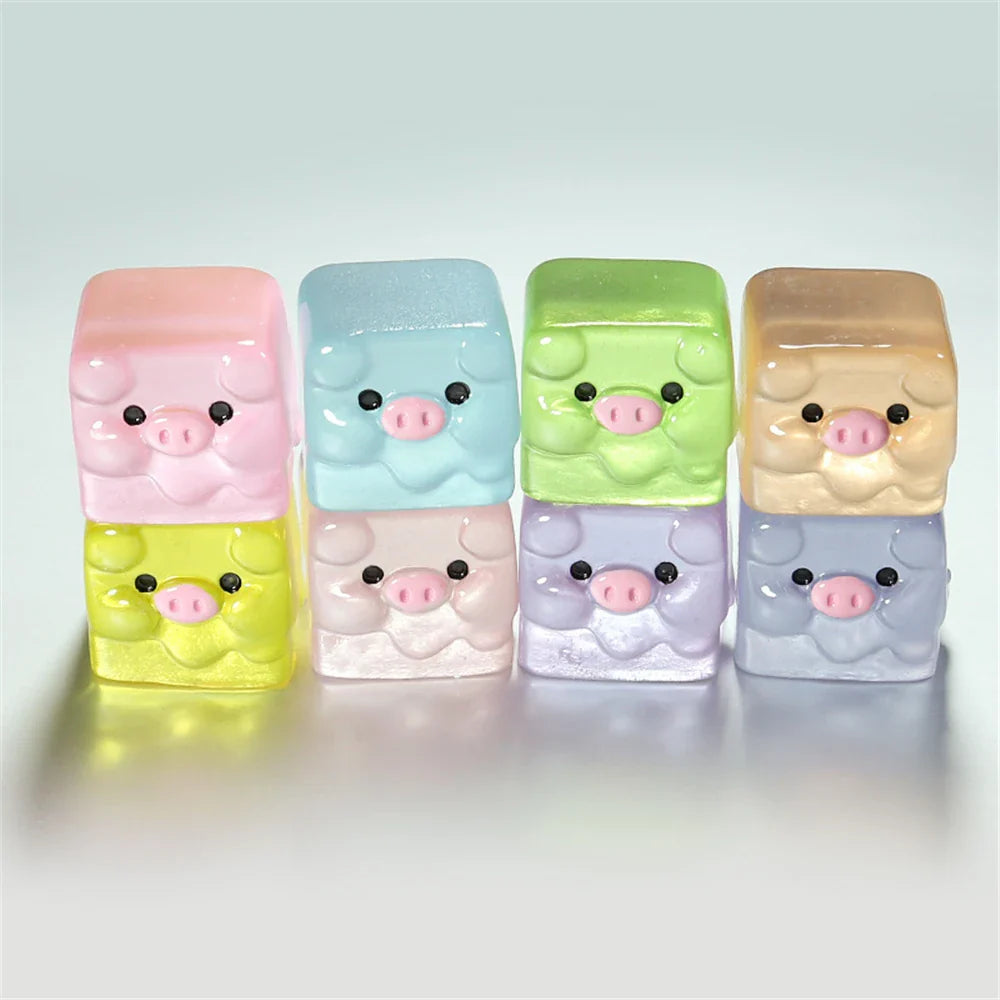 Afralia™ Luminous Resin Cactus Miniatures & Figurines Set for Crafts & Decor