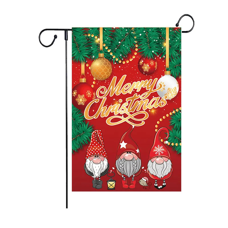 Afralia™ Christmas Deer & Santa Garden Flags - Outdoor Xmas Decorations