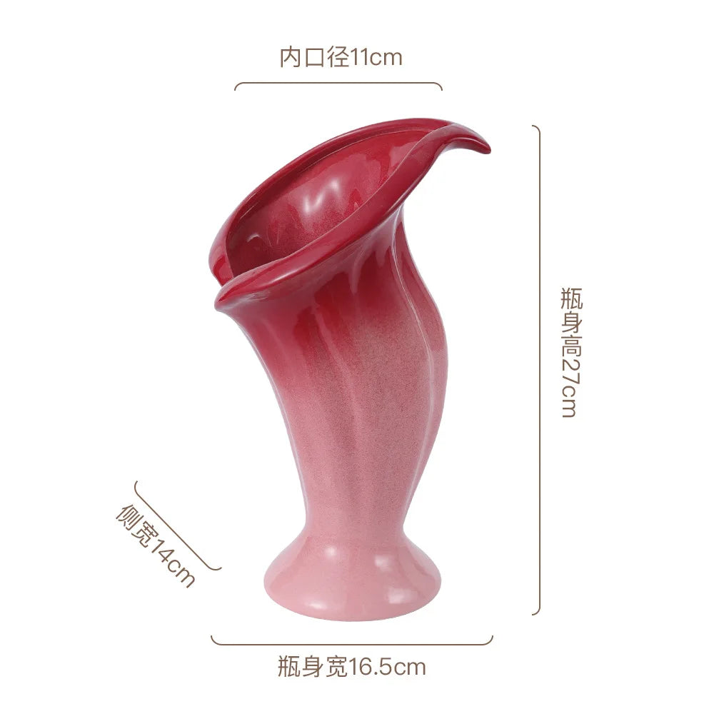 Afralia™ Calla Lily Gradient Ceramic Vase Handicrafts Home Decoration