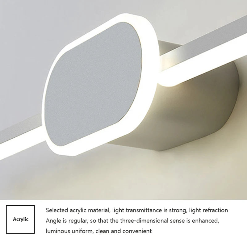 Afralia™ Modern LED Aluminum Wall Lamp - Sleek Sconce for Bedroom, Bathroom, and Mirror Background