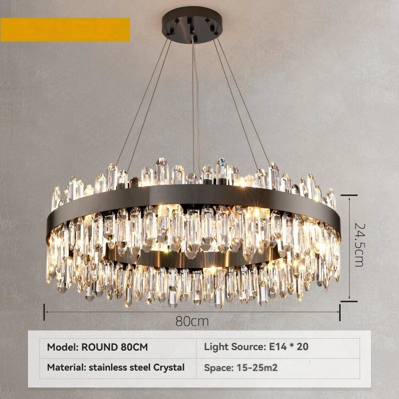Afralia™ Gold Crystal Chandelier: Dimmable Modern Ceiling Light for Dining Living Room Kitchen Island