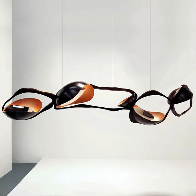 Afralia™ Black Stainless Steel Chandelier LED - Modern Luxury Design for Living Room