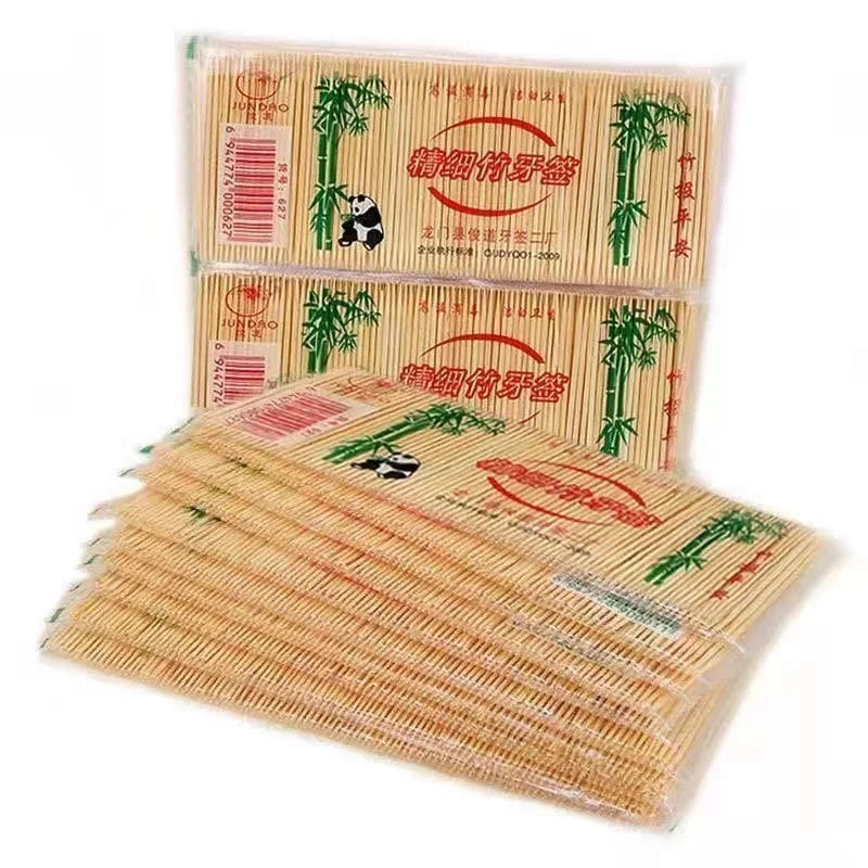 Bamboo Toothpicks 200PCS Bag Afralia™ Natural Disposable Toothsticks