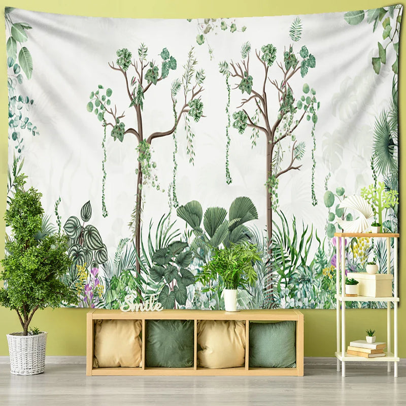 Afralia™ Tropical Landscape Tapestry Wall Hanging for Boho Home Decor