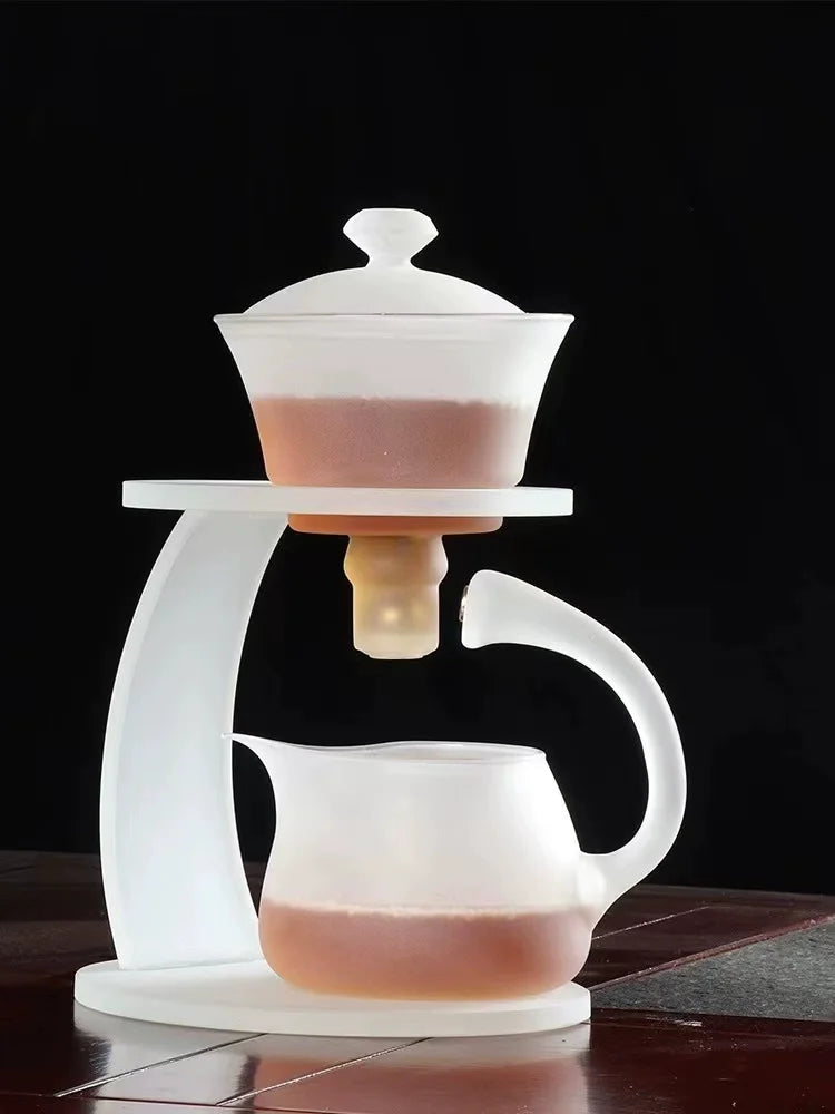 Afralia™ Glass Teapot with Magnetic Drip Pot and Base