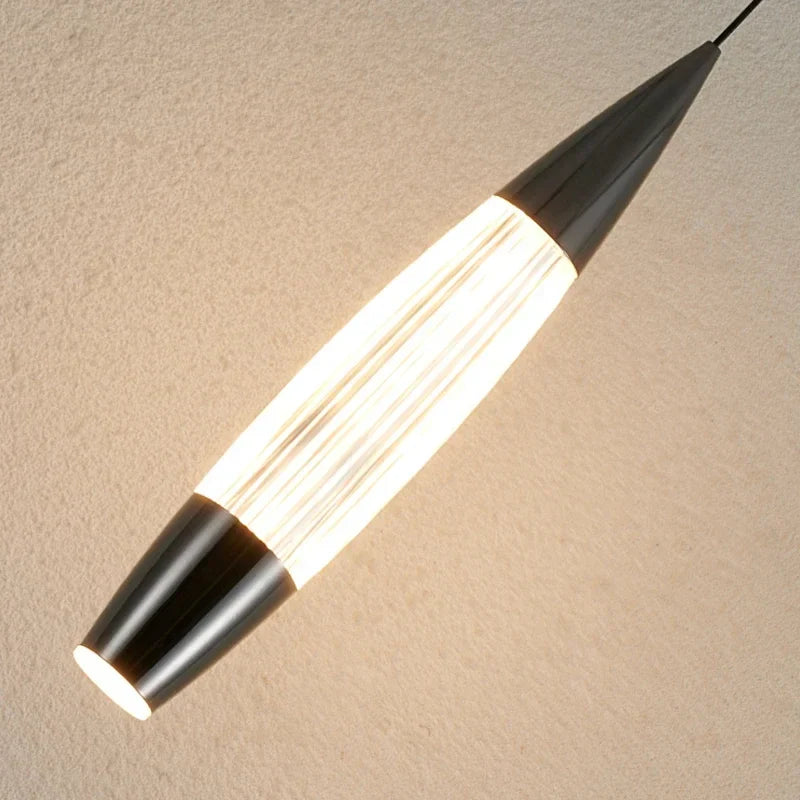 Afralia™ Modern LED Staircase Chandelier in Black Gold Finish
