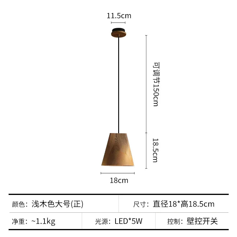 Afralia™ Nordic Wood Bedside Lamp LED Chandelier for Bedroom, Restaurant, and Bar Table