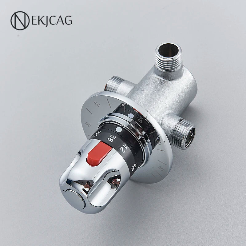 Afralia™ Thermostatic Brass Kitchen & Bathroom Mixing Valve Faucet for Cold and Hot Water