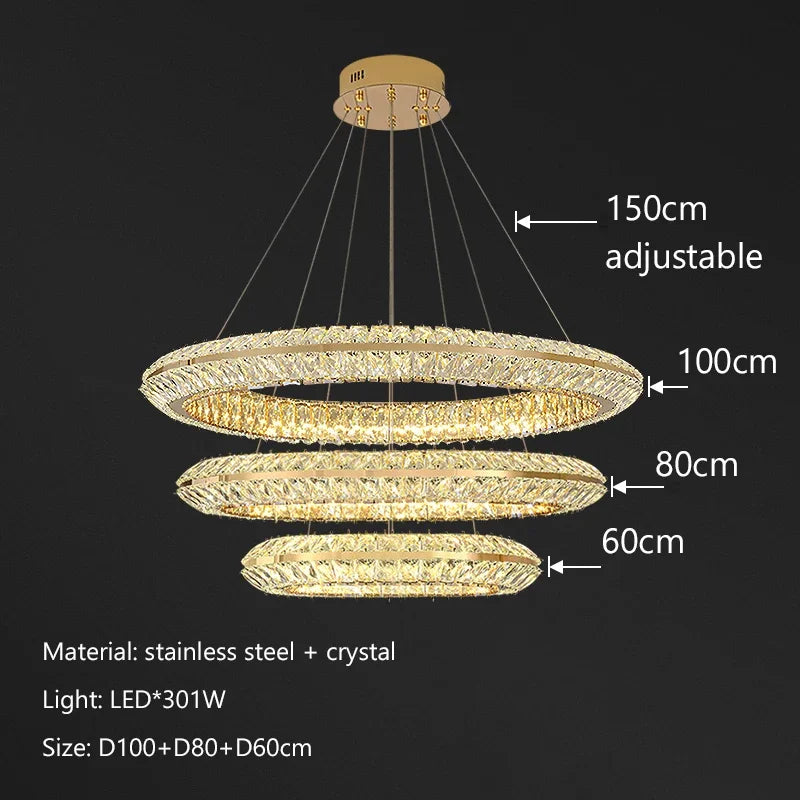Afralia™ Modern Crystal Chandelier LED Pendant Lamp for Elegant Home Decor
