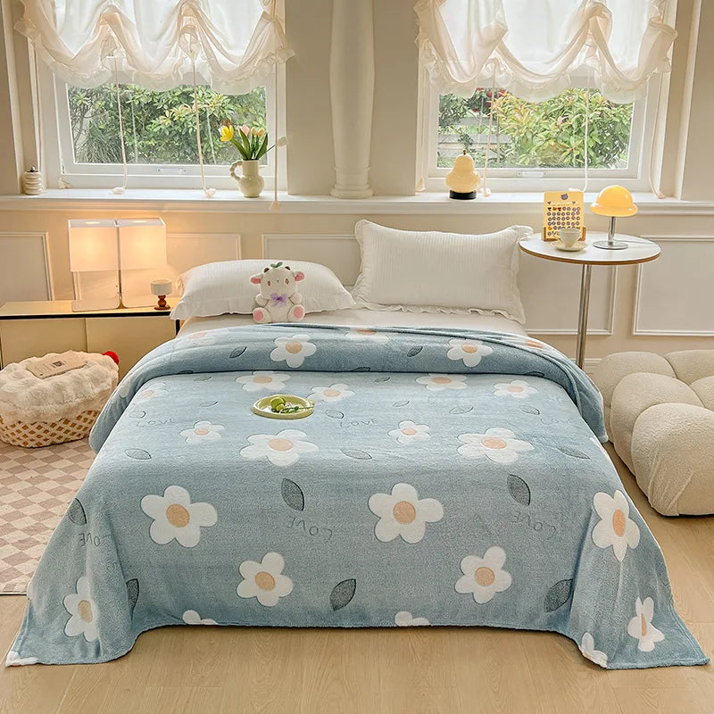 Afralia™ Dinosaur Patterns Snowflake Velvet Blanket in Various Sizes for Home/Office