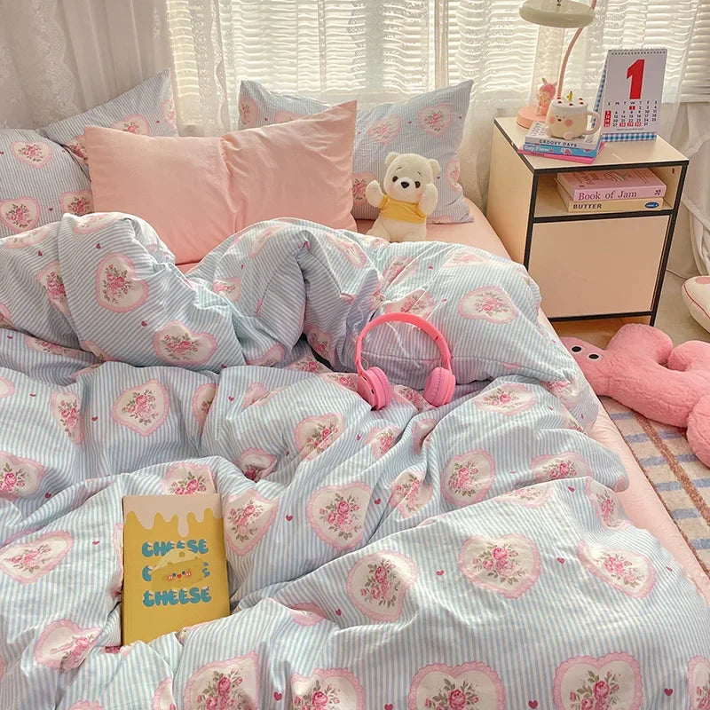 Afralia™ Patterned Fitted Sheet Comforter Set - Soft Bedding for Adults & Children