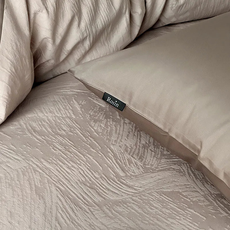 Afralia™ Luxury Jacquard Cotton Duvet Set for Single Bed - Autumn/Winter Brushed Bedclothes