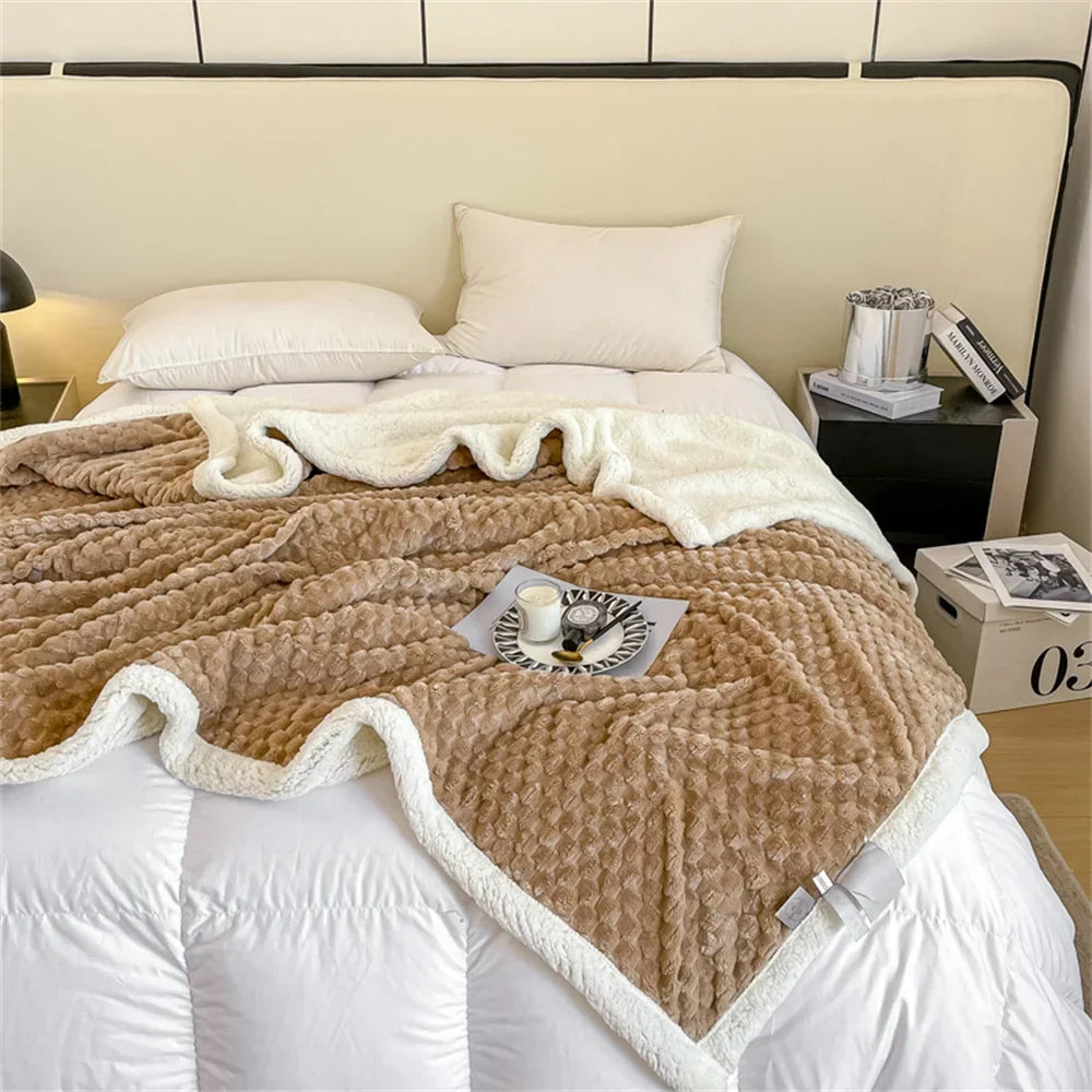 Afralia™ Sherpa Fleece Plush Blanket Throw - Cozy Solid Color BedSheet