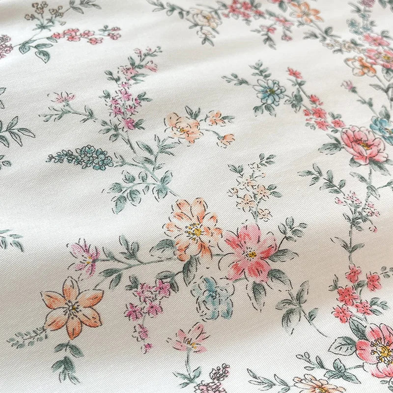 Afralia™ Princess Floral Cotton Bedding Set with Ruffled Edge